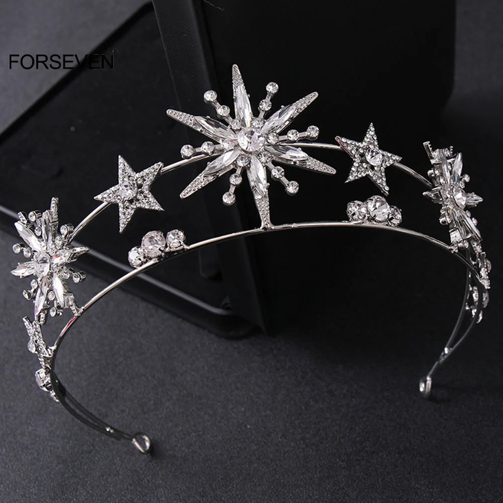 Star Princess Bling Rhinestone Crystal Tiara Crown Hair Accessory