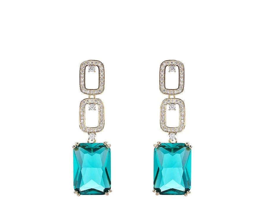 
                      
                        Square Cubic Zirconia Drop Earrings for Weddings, Parties, Formals Jewelry Accessories
                      
                    