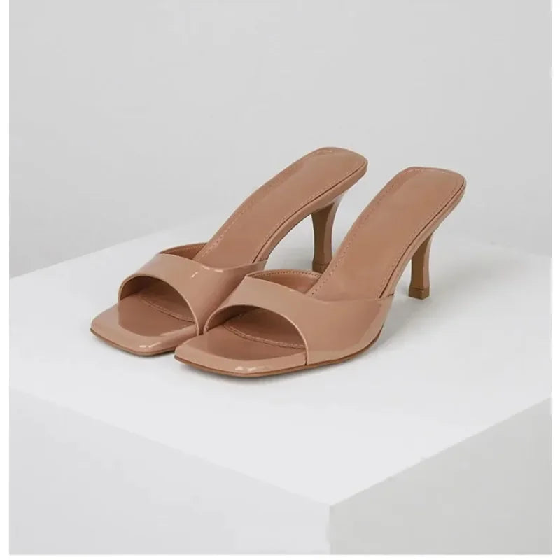 low heel ladies basic Summer slip on sandel shoes