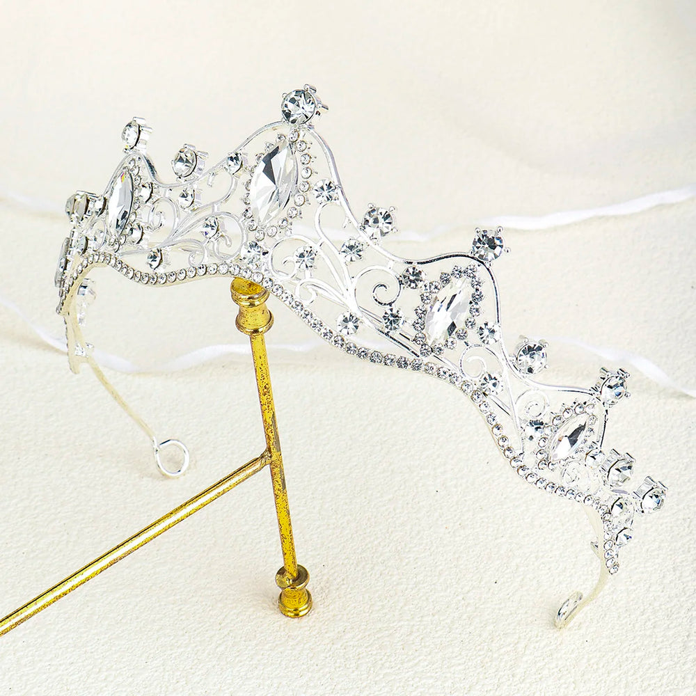 Rhinestone Hair Crown for Women Festive Party Hair Accessory Tiara