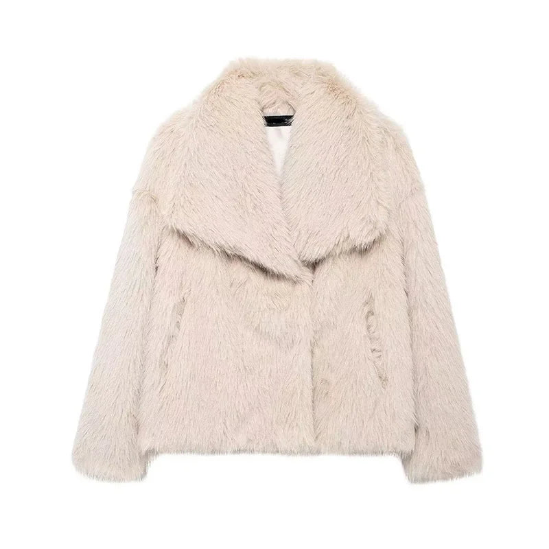 
                      
                        Luxury Faux Fur Women's Jacket Street Fashion Long Sleeve Lapel Ladies Coat
                      
                    