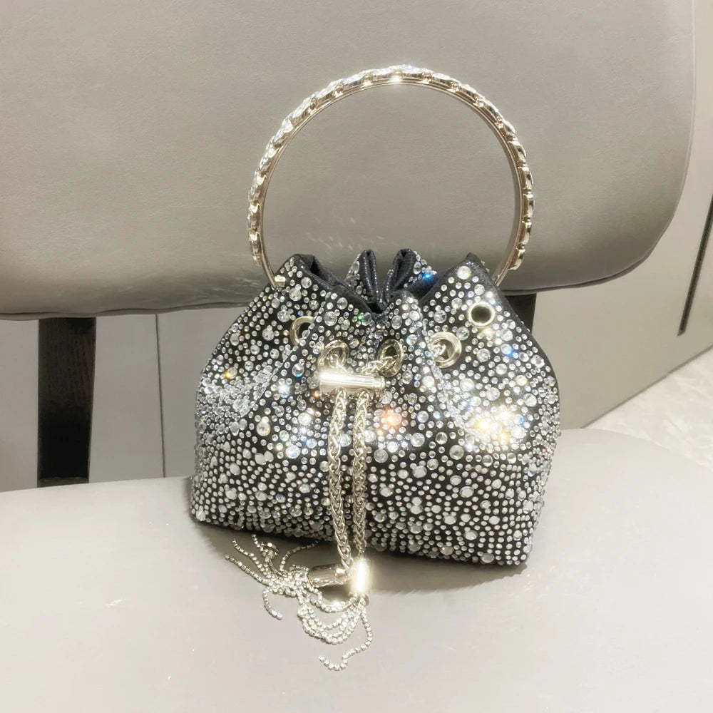 
                      
                        Handle Rhinestones Evening Clutch Purses Shiny Crystal Bag
                      
                    