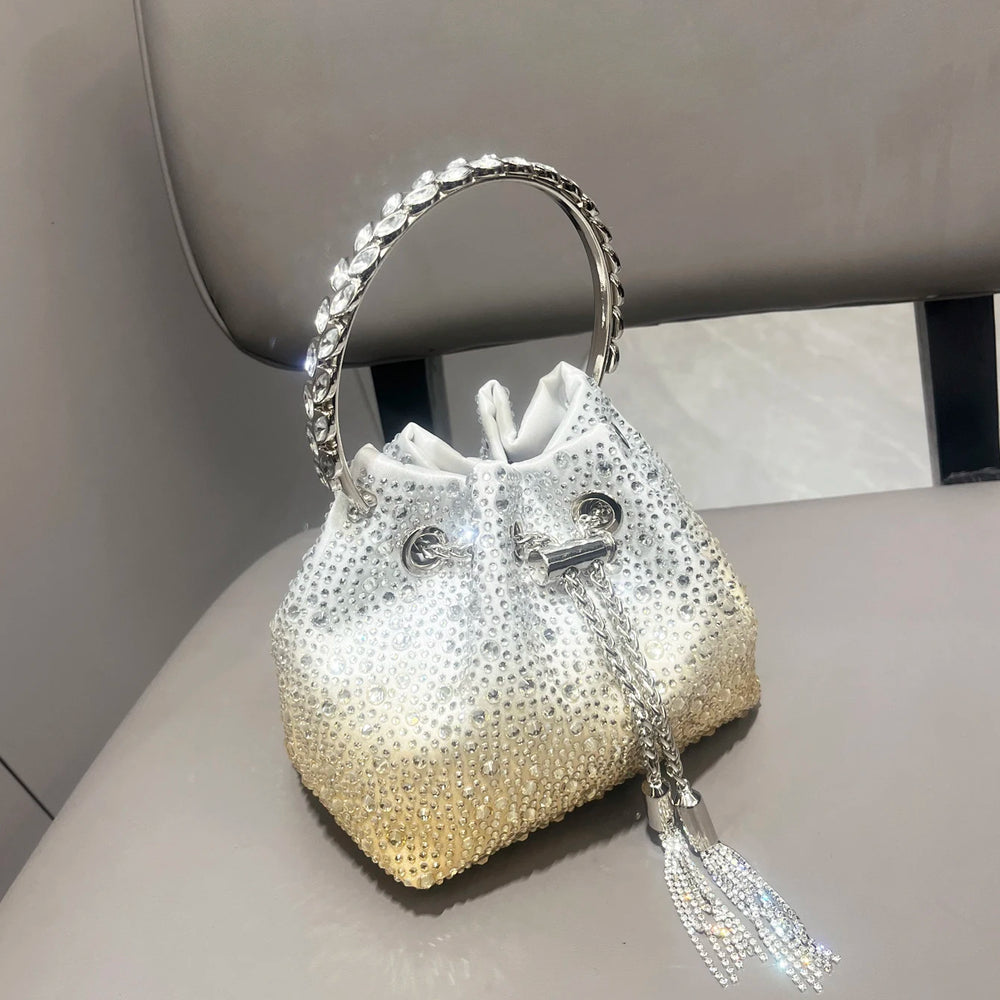 
                      
                        Handle Rhinestones Evening Clutch Purses Shiny Crystal Bag
                      
                    