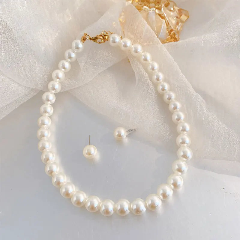 
                      
                        Women's Temperament Pearl Earrings And Necklace Jewelry Set
                      
                    