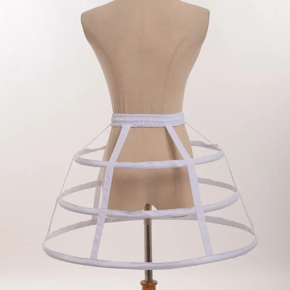 
                      
                        Girls 3 Hoop Crinoline Cage Bustle Petticoat Adjustable Pannier, elevate any special occasion dress with this adjustable three-hoop crinoline petticoat
                      
                    
