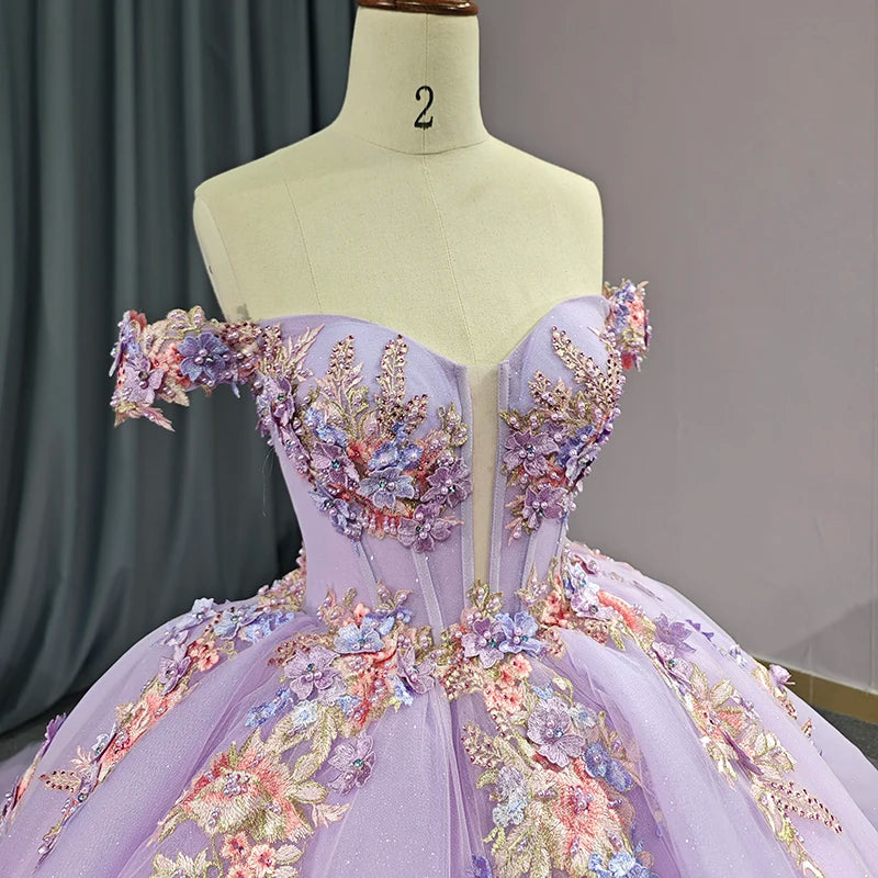 Purple Deep V-neck Quinceañera Dress – TulleLux Bridal Crowns & Accessories