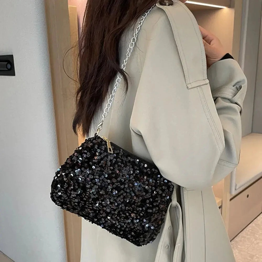 
                      
                        Sequins Crossbody Bag Simple Chain Small Handbag Evening Clutch
                      
                    