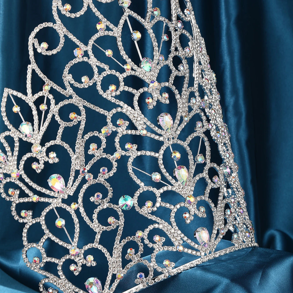 
                      
                        Tall Crystal Queen Tiara Pageant Crown for Pageant Party Hair Accessory
                      
                    