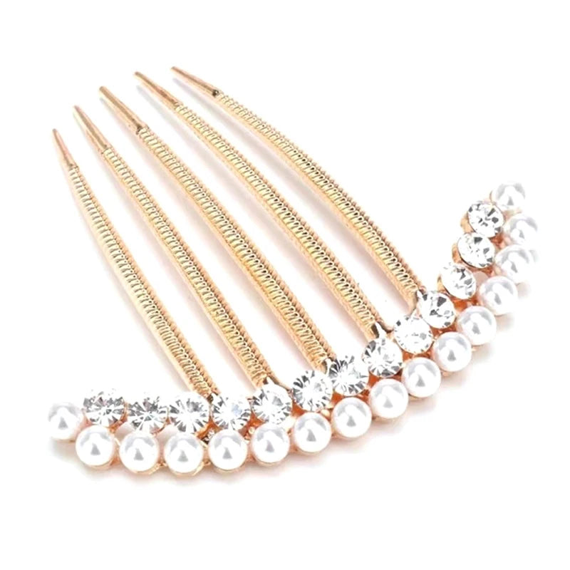 
                      
                        5 Teeth Hair Side Combs Pearl Crystal Wedding Bridal  Hair Comb Accessory
                      
                    