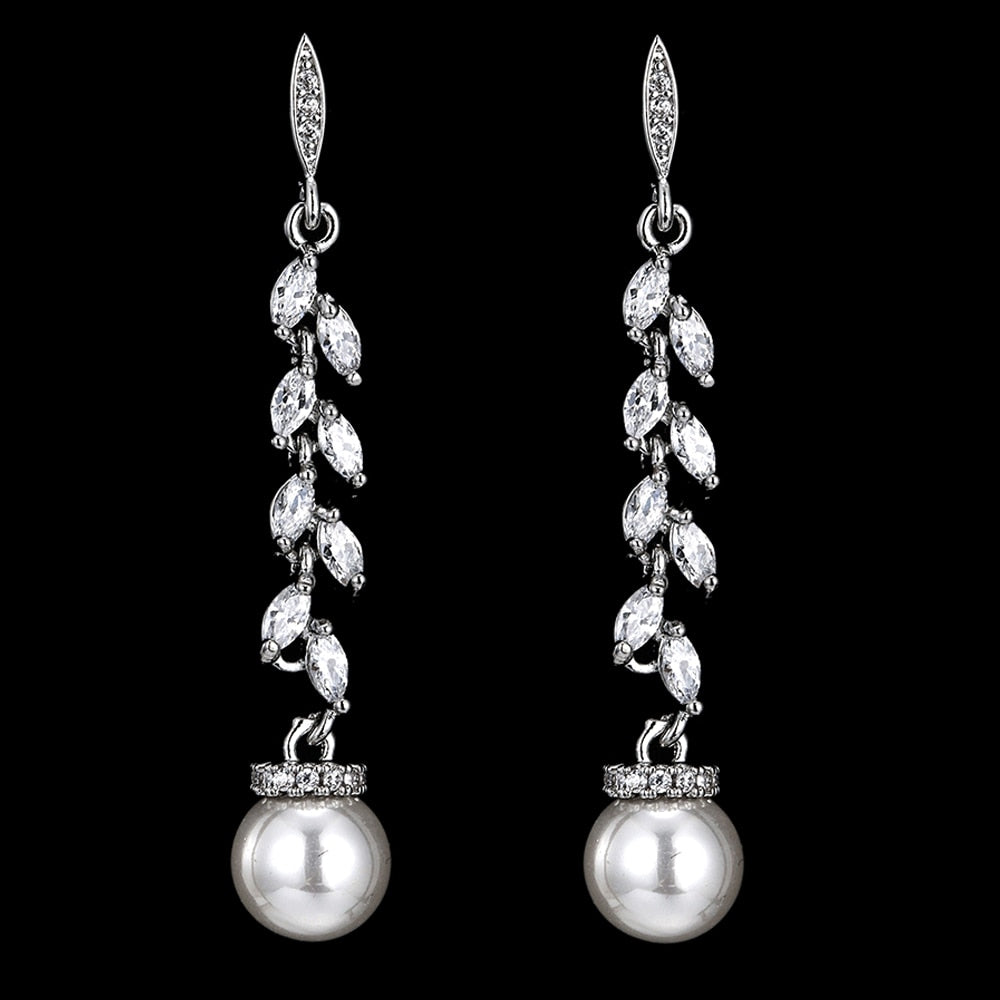 
                      
                        Fashion Imitation Pearl Drop Cubic Zirconia Wedding Earrings
                      
                    