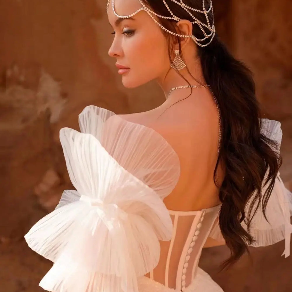 Detachable Tulle Wedding Sleeve Romantic Puff Bridal Arm Accessory