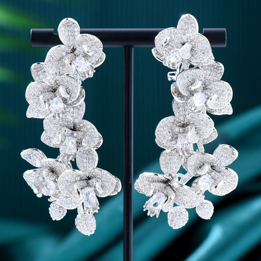 Gorgeous Crystal Dangle Earrings for Women Bridal Wedding Party Jewelry Accessory