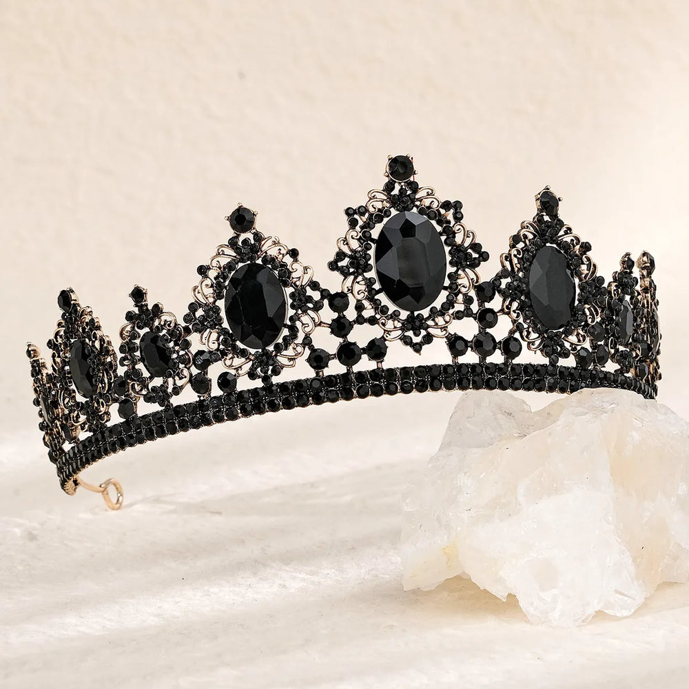 
                      
                        Forest Queen Black Crystal Rhinestone Crown Tiara Hair Accessory
                      
                    