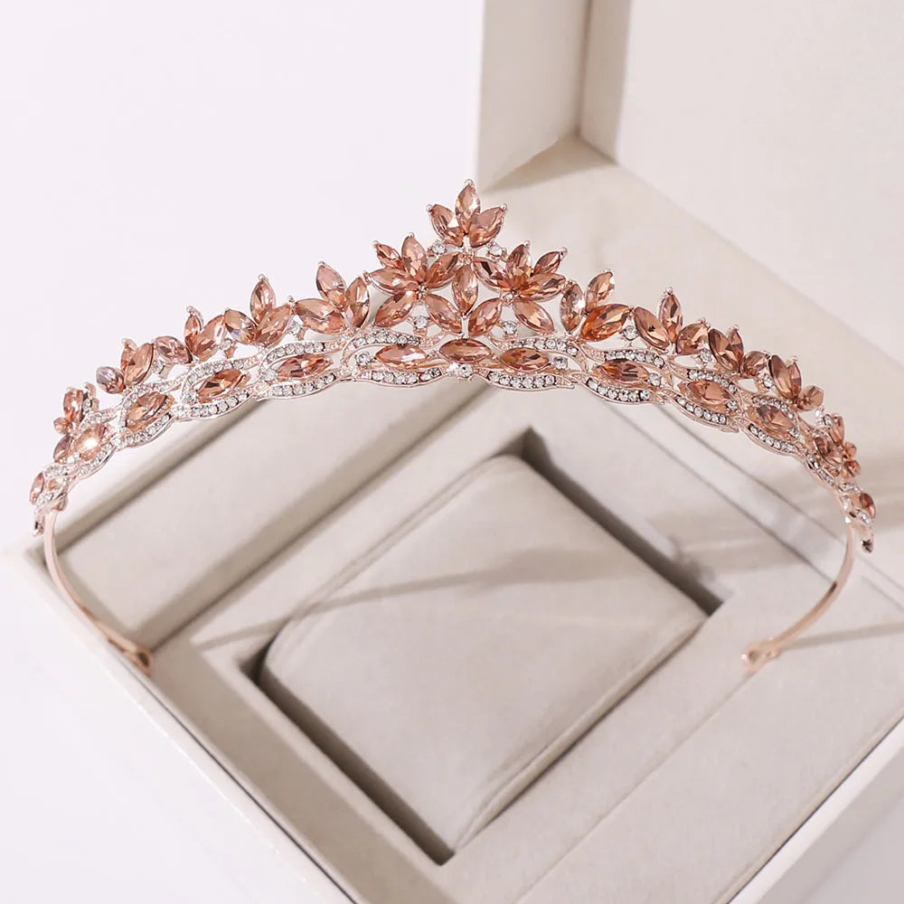 
                      
                        Leaf Rhinestone Tiara For Women Party Wedding Bridal Prom Crystal Crown
                      
                    