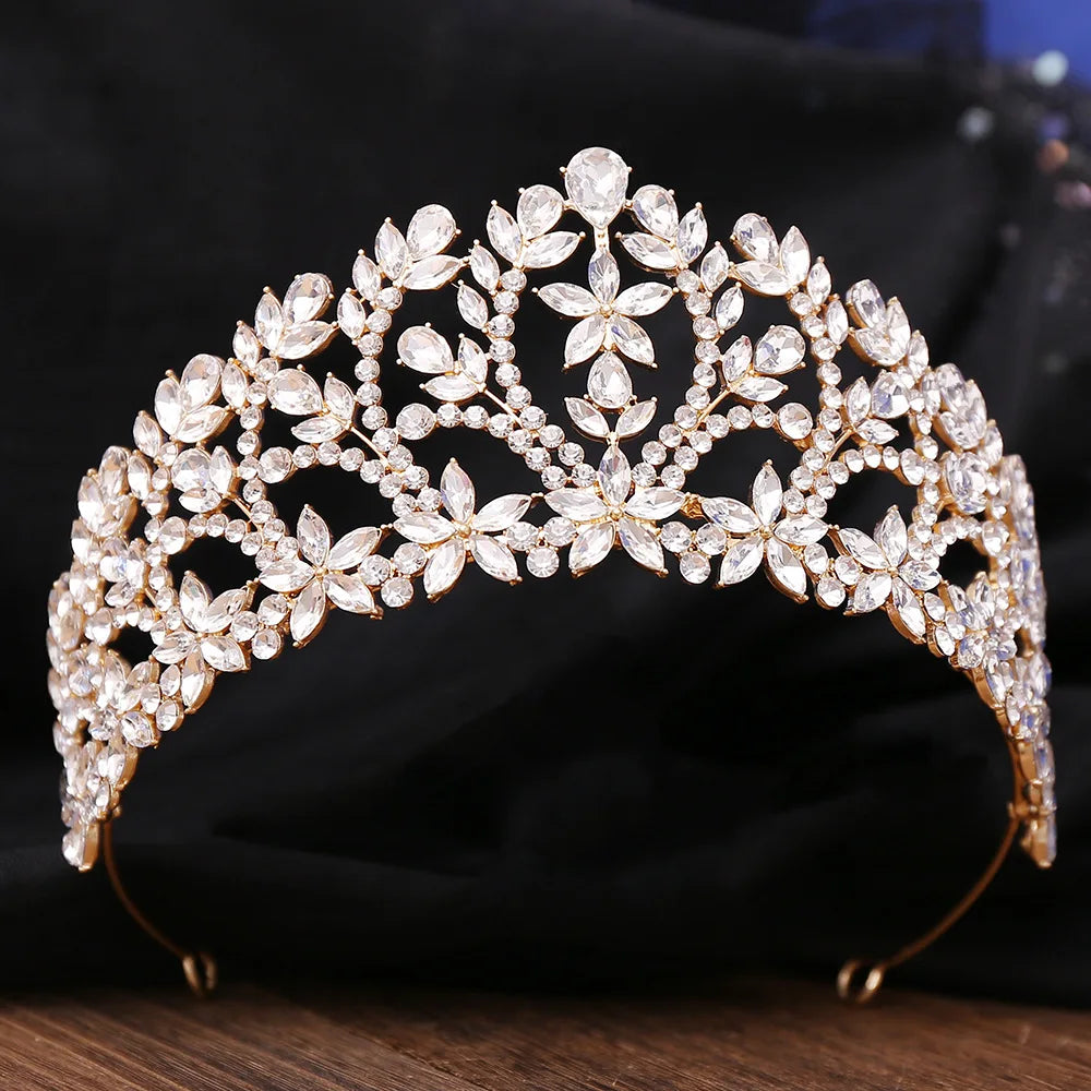 Purple Crystal Tiara Vintage Crown Tiara For Women Hair Accessory