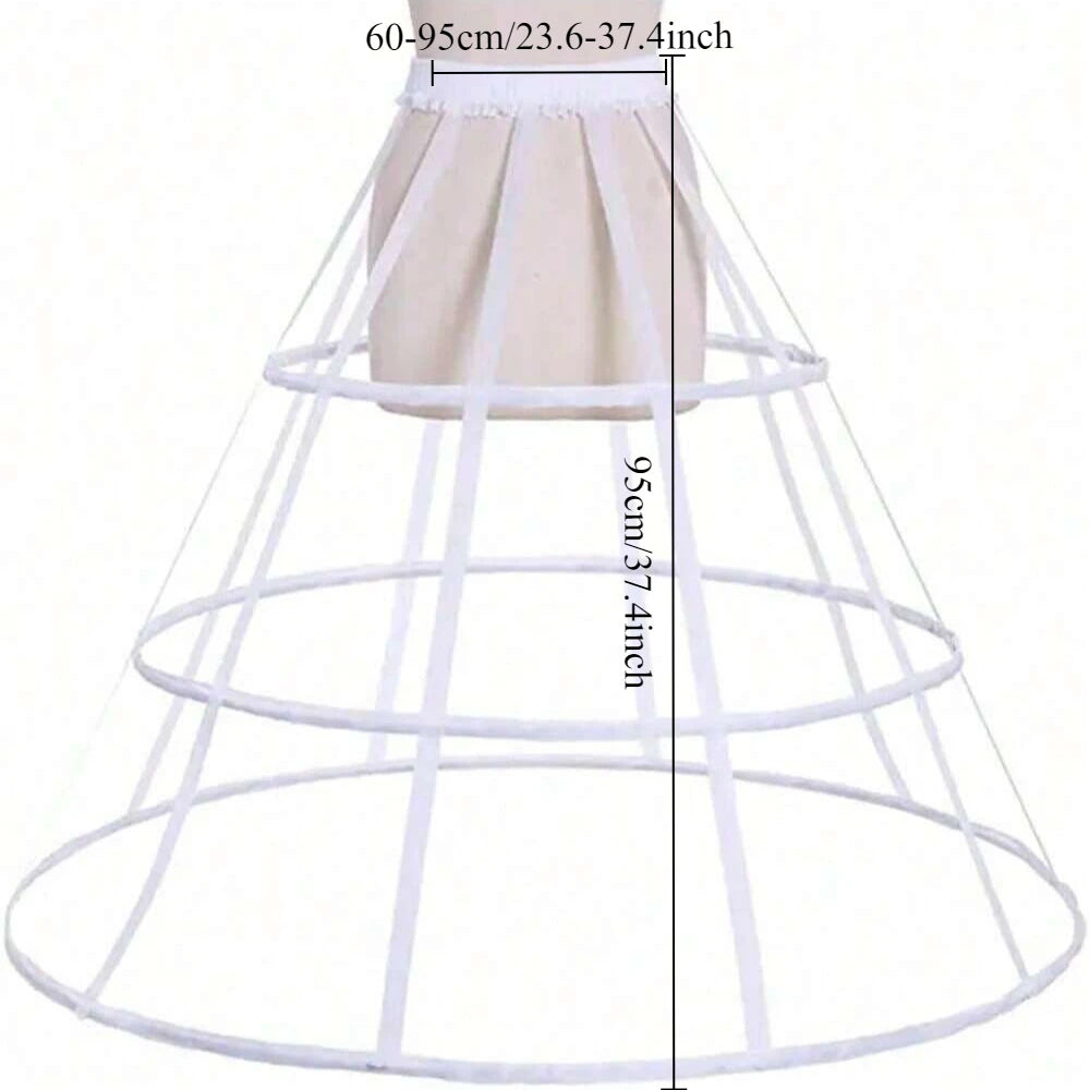 
                      
                        Girls 3 Hoop Crinoline Cage Bustle Petticoat Adjustable Pannier, elevate any special occasion dress with this adjustable three-hoop crinoline petticoat
                      
                    