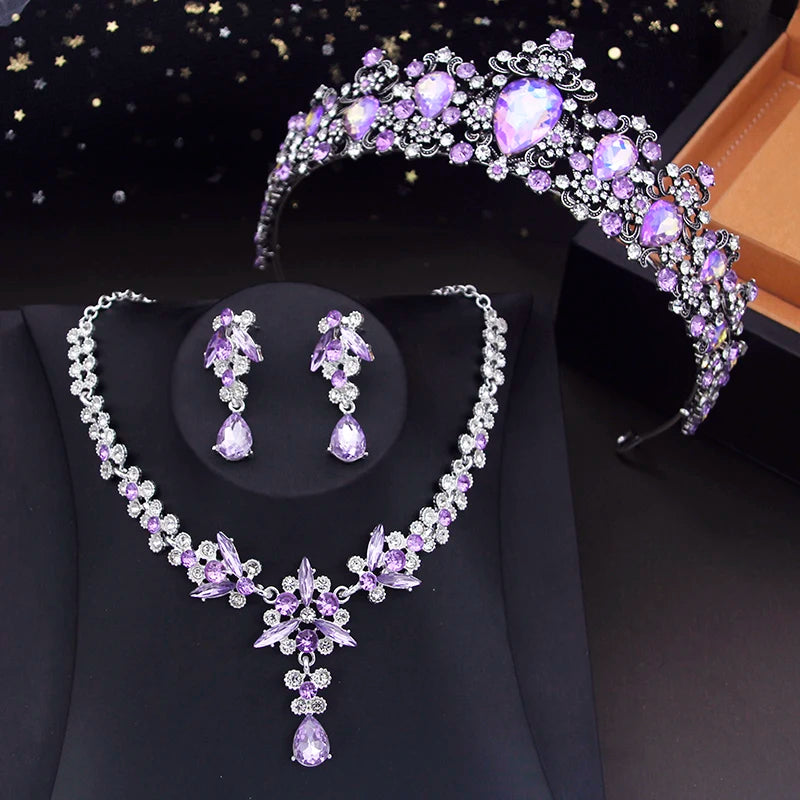 
                      
                        Luxury Fashion Jewelry Sets for Women Tiara Necklace Earrings Set
                      
                    