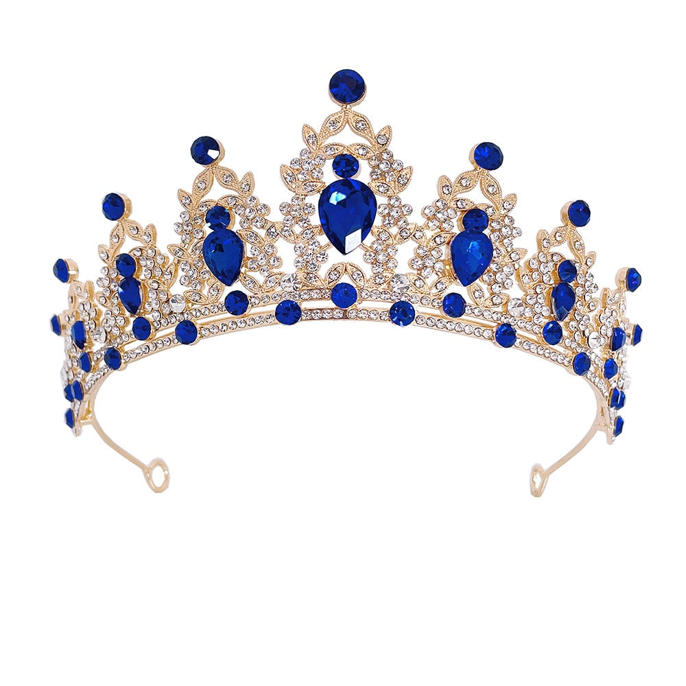 Baroque Crystal Tiara Crown Wedding Pageant Hair Accessories