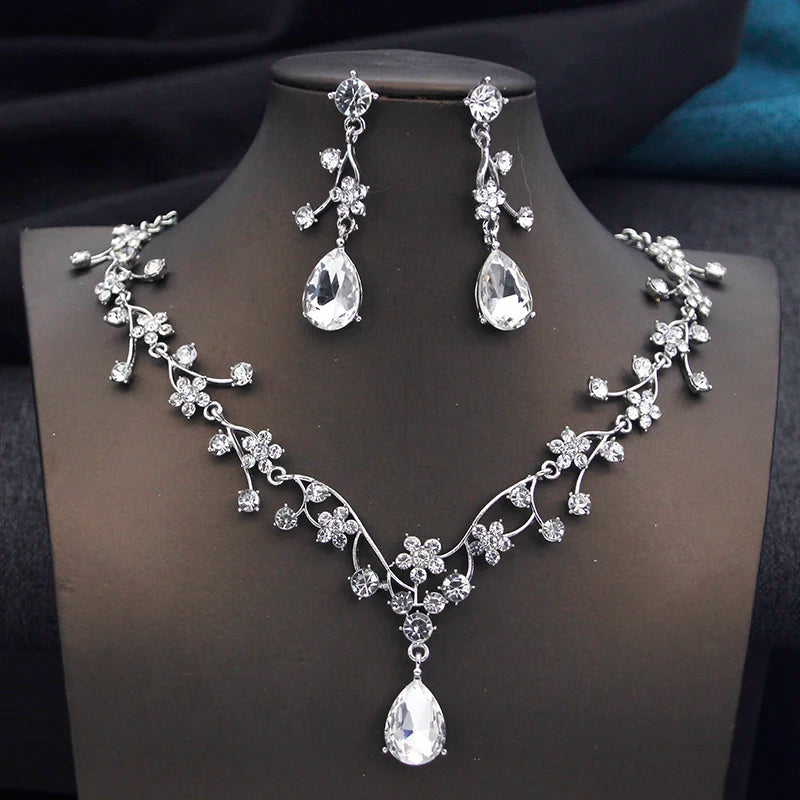 
                      
                        Crystal Rhinestone Bridal Jewelry Set Wedding Necklace Earrings, elevate your bridal look with this exquisite jewelry set, featuring shimmering crystal rhinestones 
                      
                    