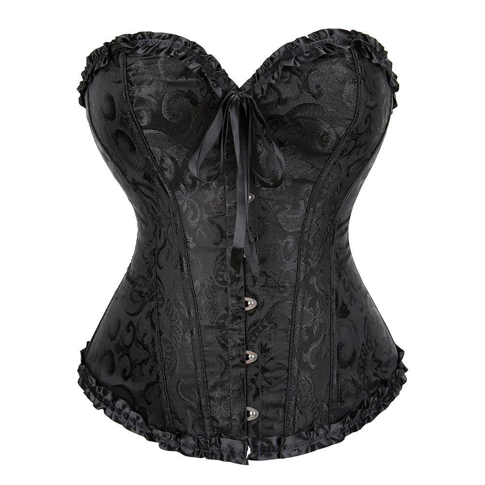 
                      
                        Over Bust Corset Basques Floral Lace Top Bustier
                      
                    