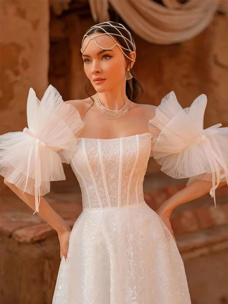 
                      
                        Detachable Tulle Wedding Sleeve Romantic Puff Bridal Arm Accessory
                      
                    