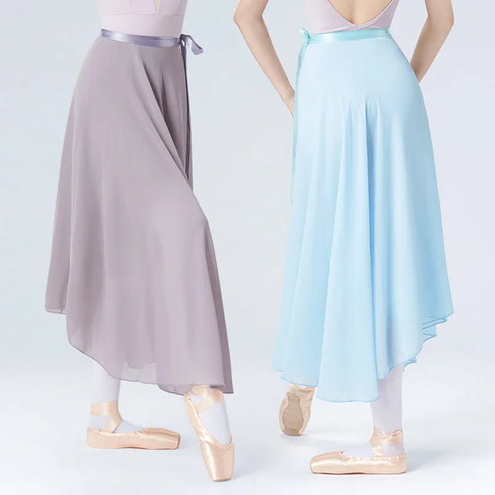 Dance Skirt Women Long Chiffon Ballet Ballroom Waist Tie Skirt