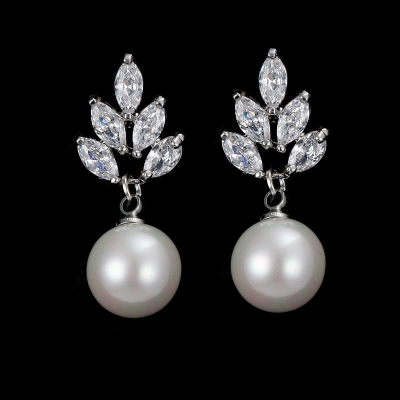 
                      
                        Fashion Imitation Pearl Drop Cubic Zirconia Wedding Earrings
                      
                    