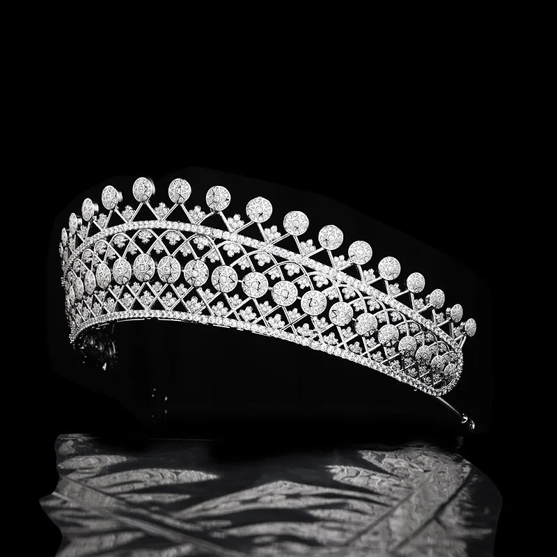 Vintage Luxury Cubic Zirconia Tiara Wedding Bridal Crown Jewelry Hair Accessory