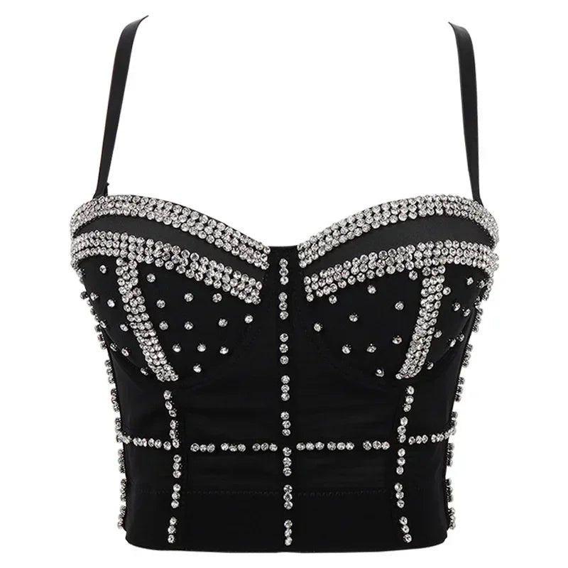 
                      
                        Rhinestone Diamond Sequin Tank Top Corset Crop Tops
                      
                    