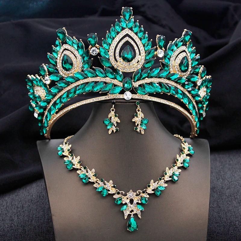 
                      
                        3 Pcs  Tiara Crown Bridal Birthday Party  Jewelry Sets Necklace Earrings Costume Accessories
                      
                    