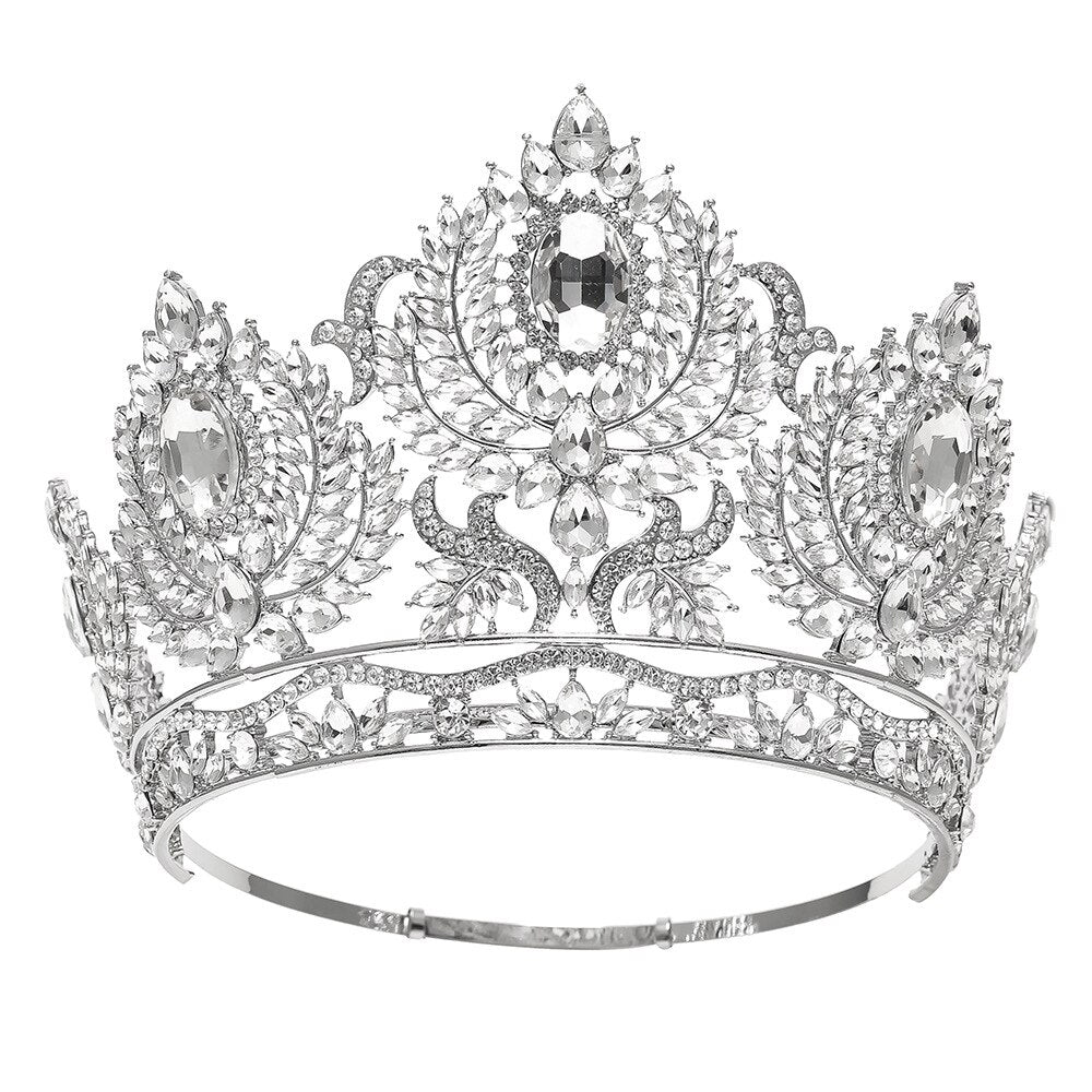 European Pageant Crystal Round Tiaras Crystal Beauty Pageant Accessori