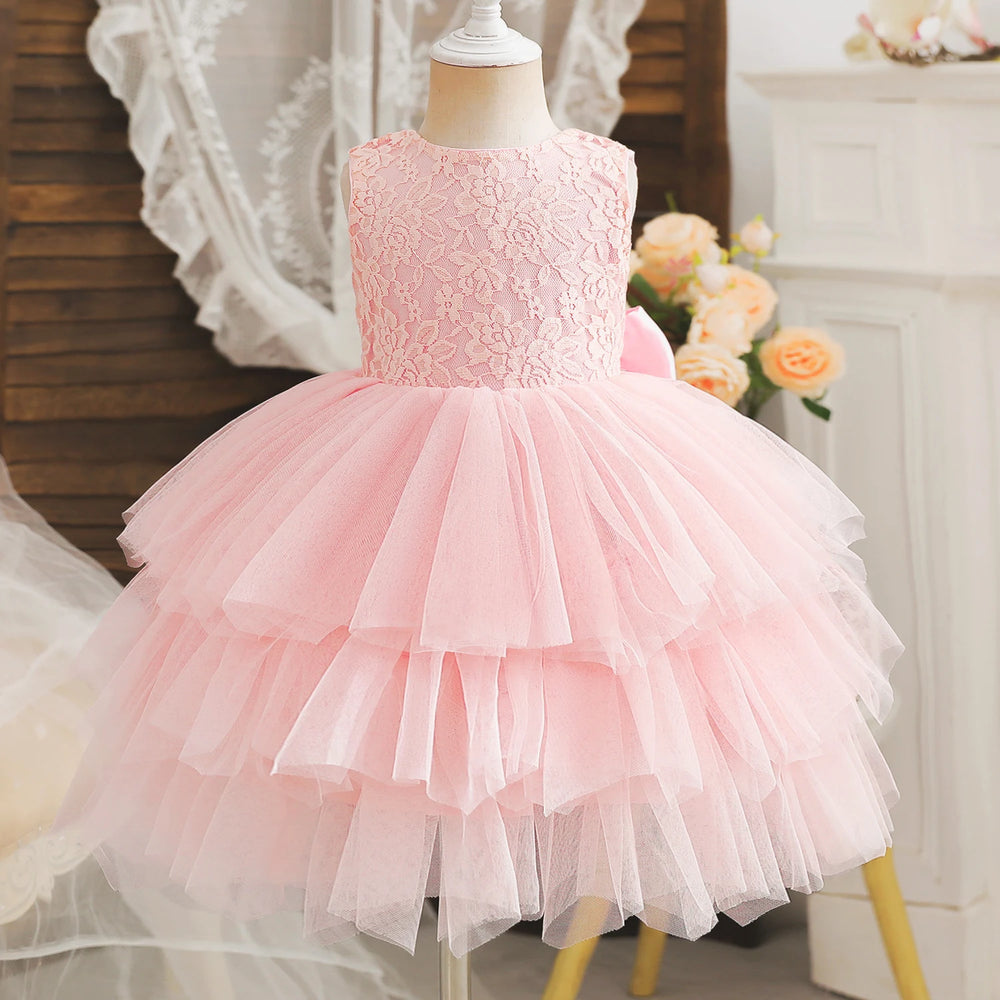 
                      
                        Flower Girls Dress 2-6 Yrs Lace Girls Princess Wedding Birthday Party Baby Summer Dress
                      
                    