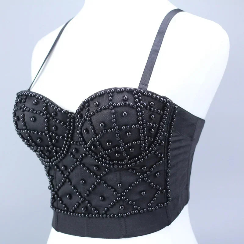 
                      
                        Rhinestone Diamond Sequin Tank Top Corset Crop Tops
                      
                    