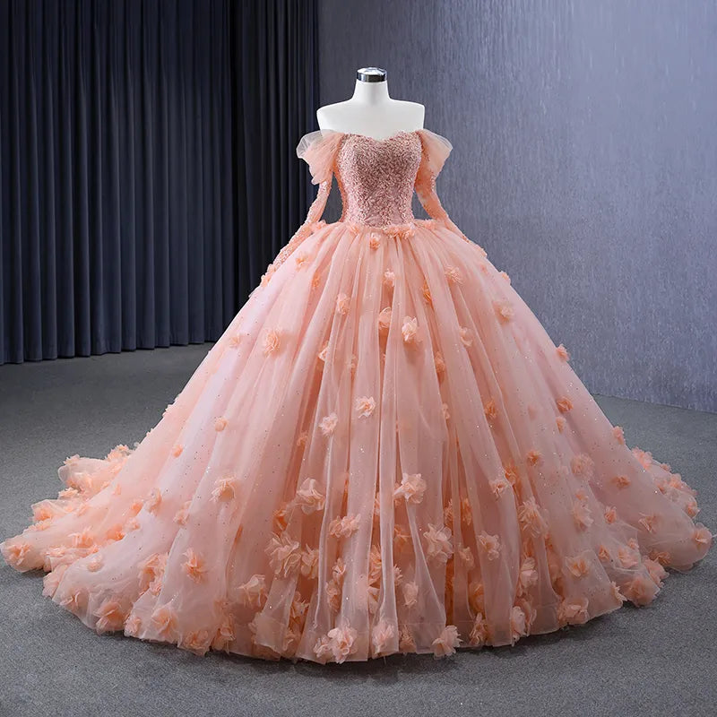 
                      
                        3D Flower Quinceañera Dress
                      
                    