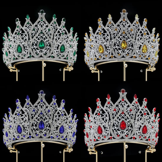 Big Rhinestone Crystal Tiara Princess Pageant Crown Hair Accessories
