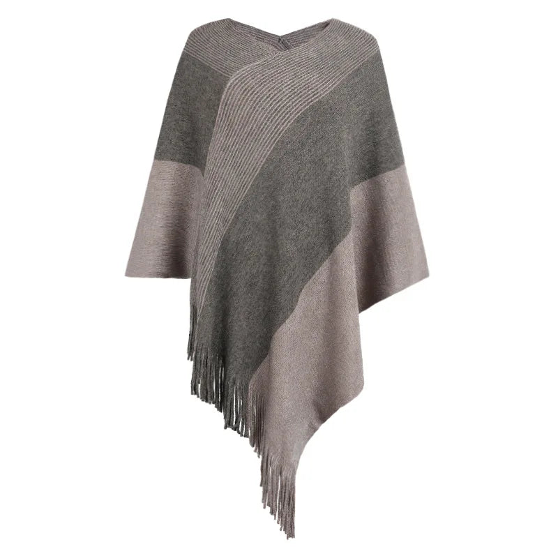 
                      
                        Autumn Winter Contrast Cloak Shawl Fashion Street  Poncho Capes
                      
                    