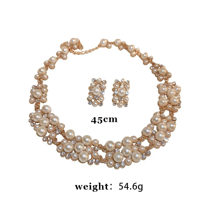 
                      
                        Pearl necklace and earrings jewelry set 
                      
                    