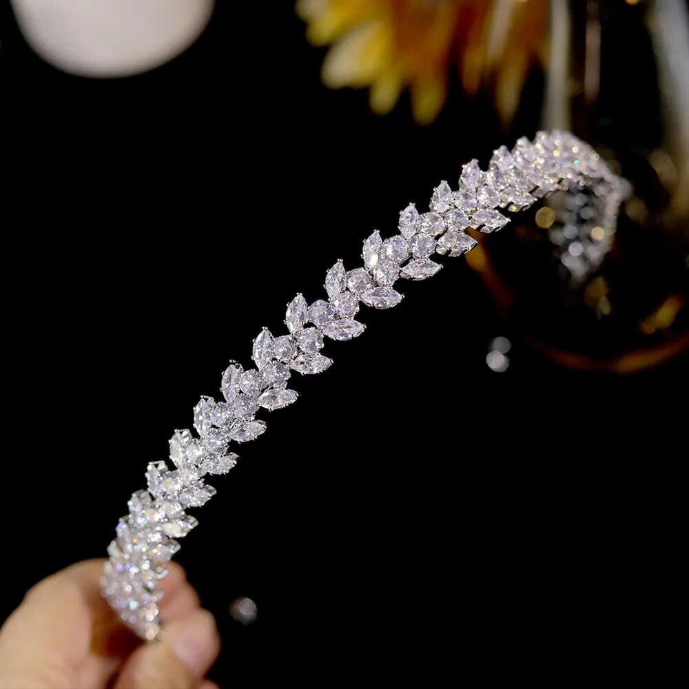 
                      
                        Petite Fine Cubic Zirconia Crystal Bridal Crown Wedding Headband
                      
                    