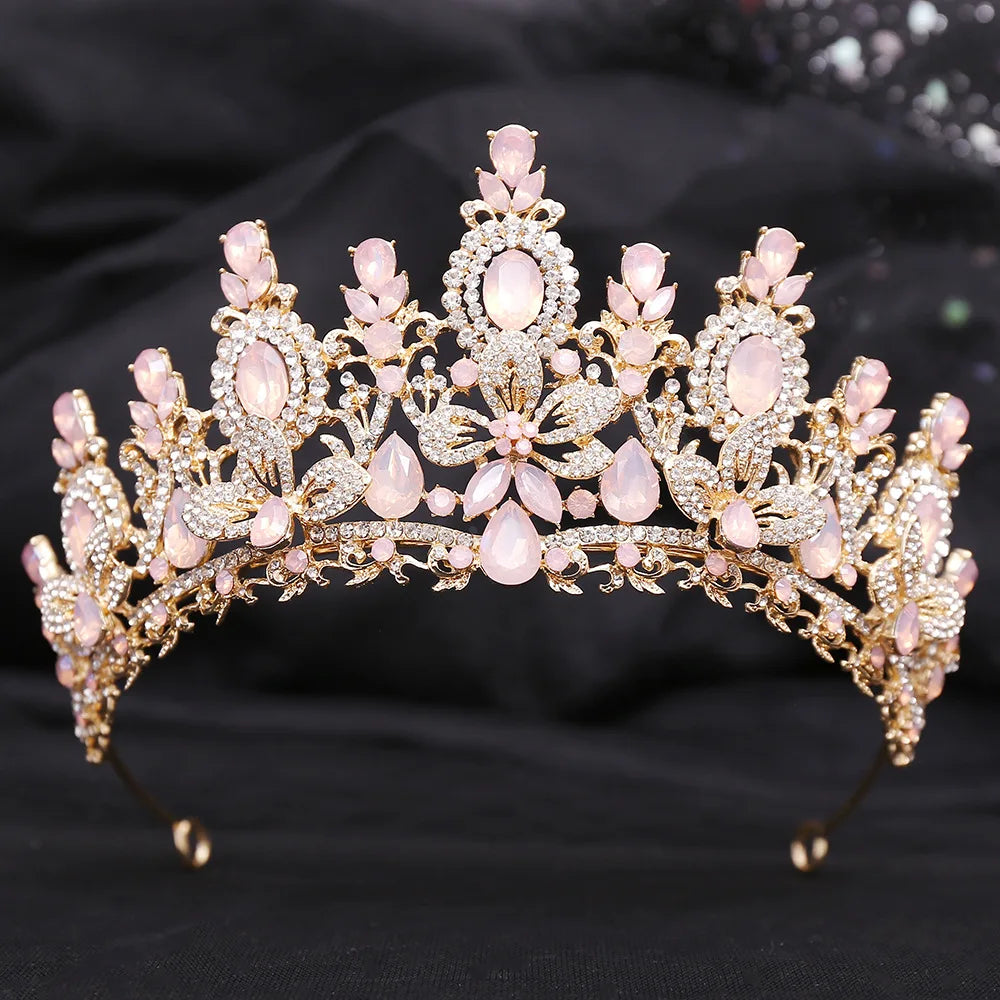 
                      
                        10 Color Opal Pink Crystal Tiara Crown For Women Party Hair Accessories
                      
                    