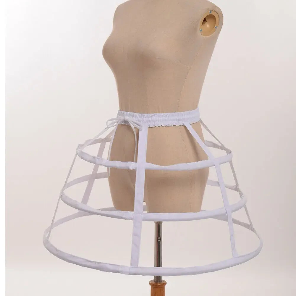 Girls 3 Hoop Crinoline Cage Bustle Petticoat Adjustable Pannier, elevate any special occasion dress with this adjustable three-hoop crinoline petticoat