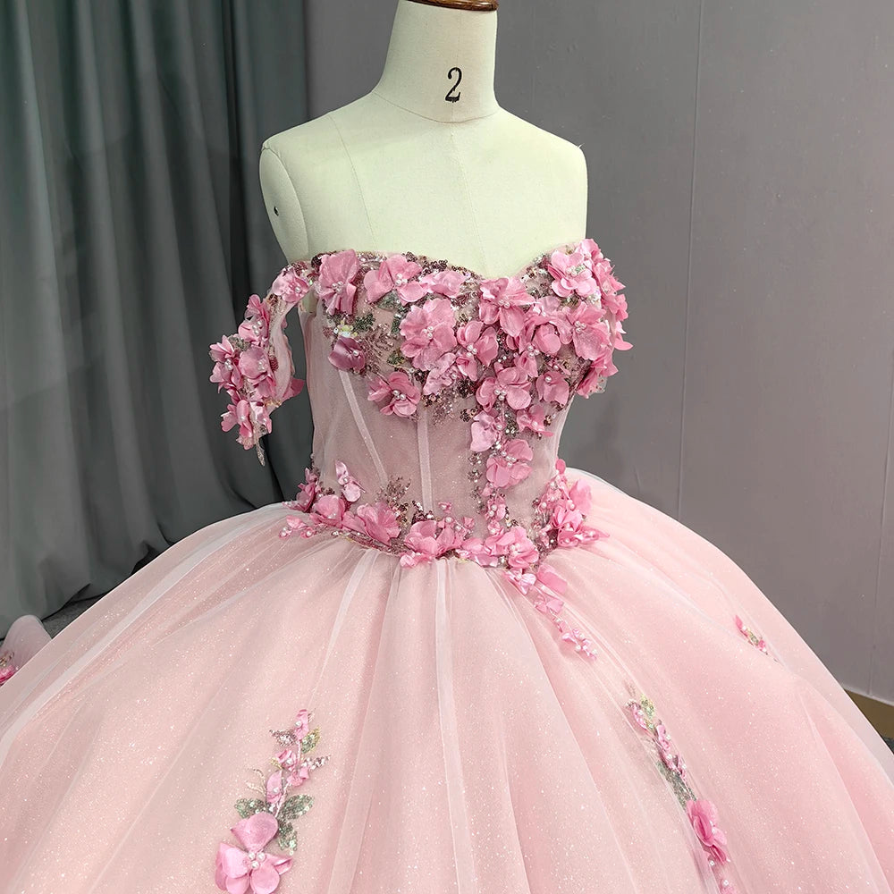 
                      
                        Pink Flower Quinceanera Dress
                      
                    