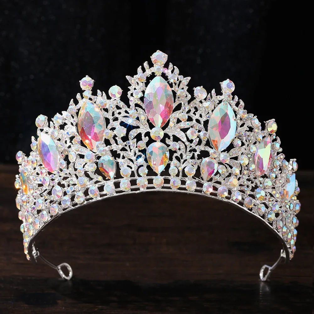 Crystal Tiara Wedding Princess Party Crowns Hair Accessory, Make a radiant statement with this exquisite crystal tiara, 