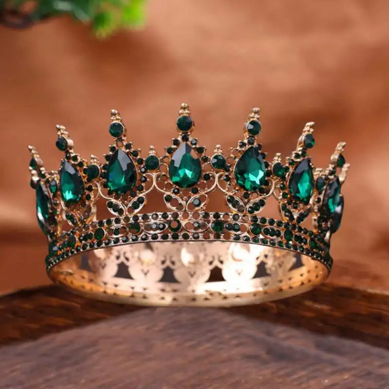 Royal Queen King Crystal Crowns Rhinestone Round Party Hair Accessory, reign supreme at your next celebration with this stunning full round crystal crown