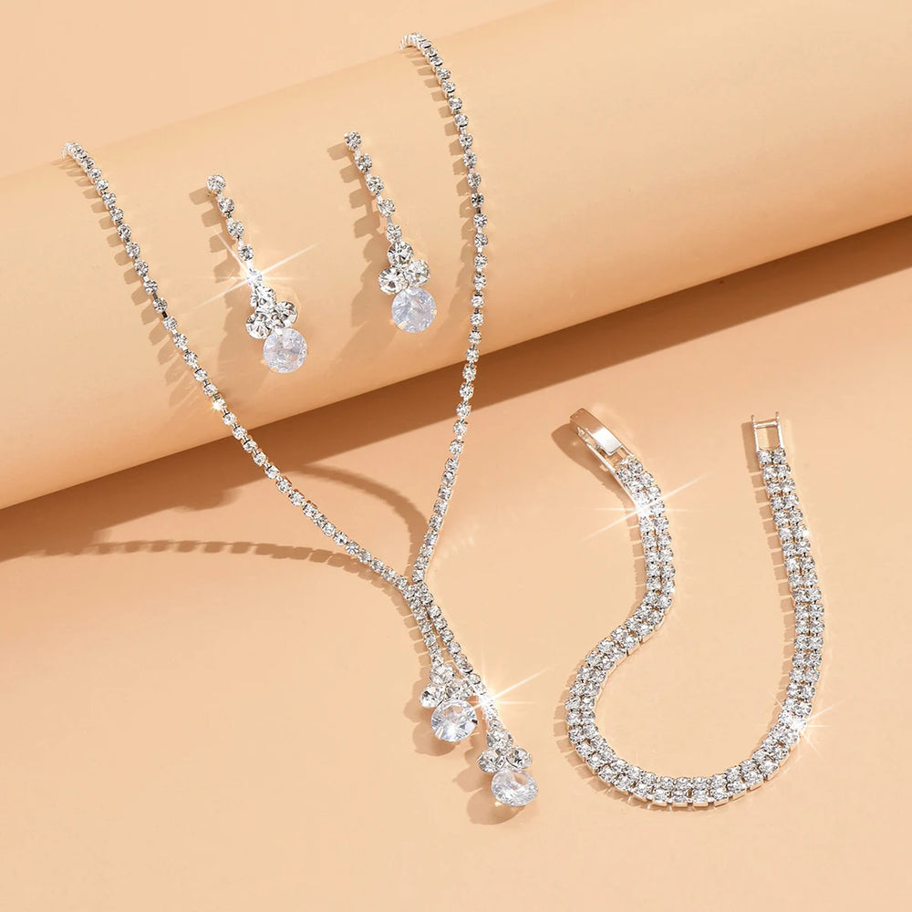 
                      
                        4pcs Fashion Women's Crystal Zircon Jewelry Set
                      
                    