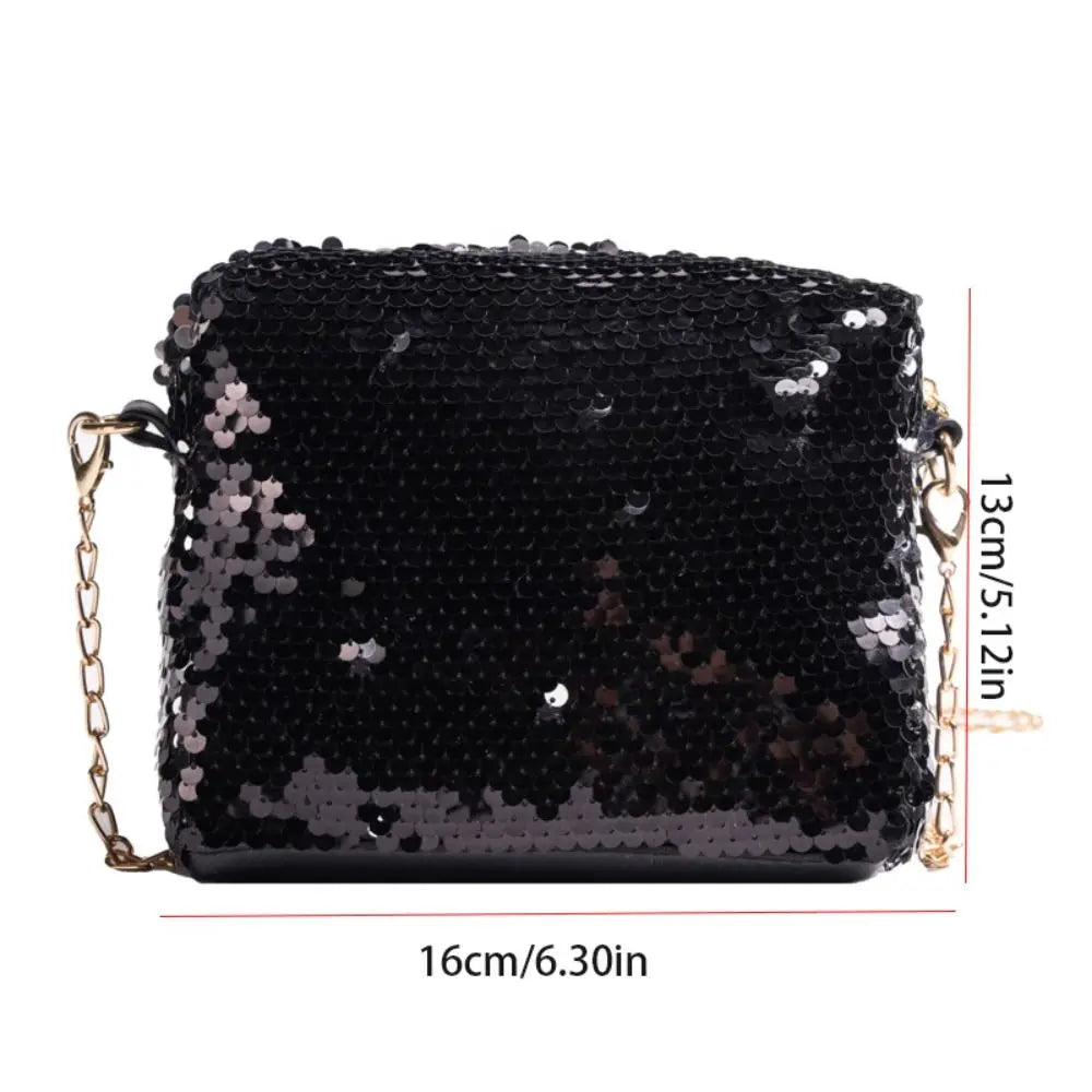 
                      
                        Bling Sequin Chain Shoulder Bag Fashion Simple Crossbody Small Square Bag
                      
                    