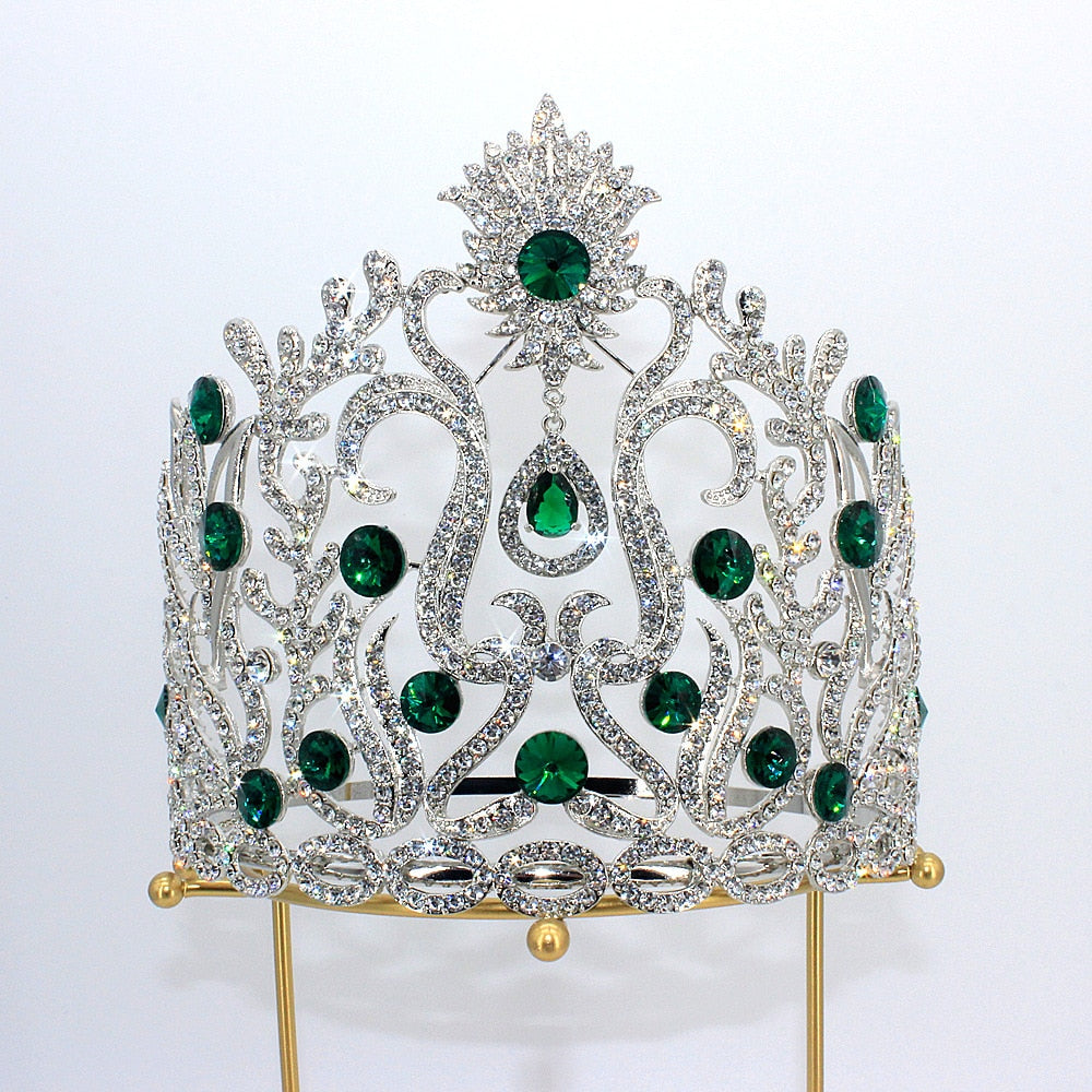 
                      
                        Luxury Miss Universe Big AB Crystal Rhinestone Round Tiaras Princess Pageant Crowns
                      
                    