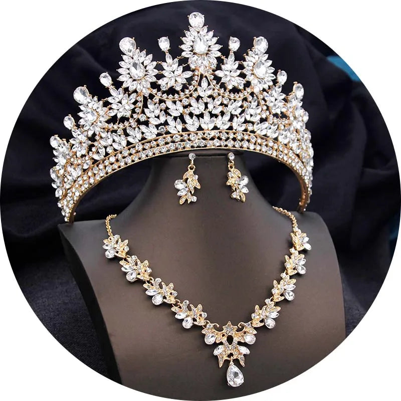 
                      
                        Big Tiara Jewelry Sets Crown Necklace And Earrings Accessories
                      
                    