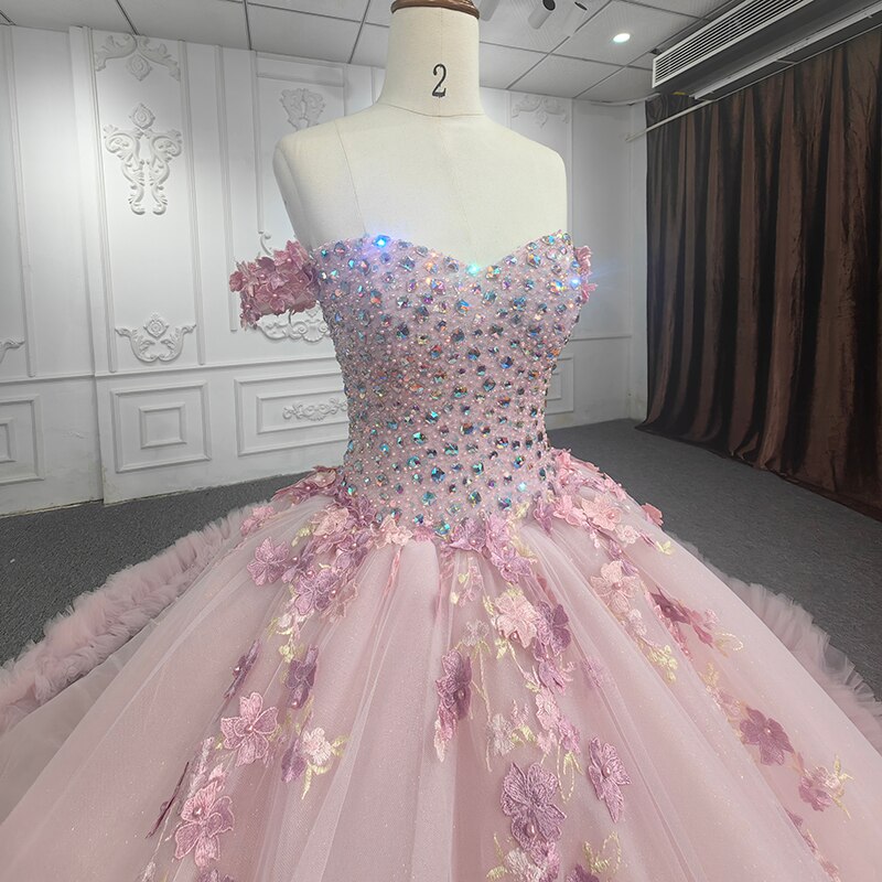 
                      
                        Quinceanera Ball Gown Sequined Pink Dress
                      
                    