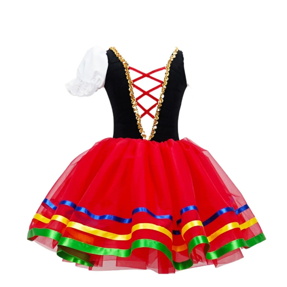 
                      
                        Girls Ballet Dress Red Spanish Skirt Ballerina Dance Costume
                      
                    