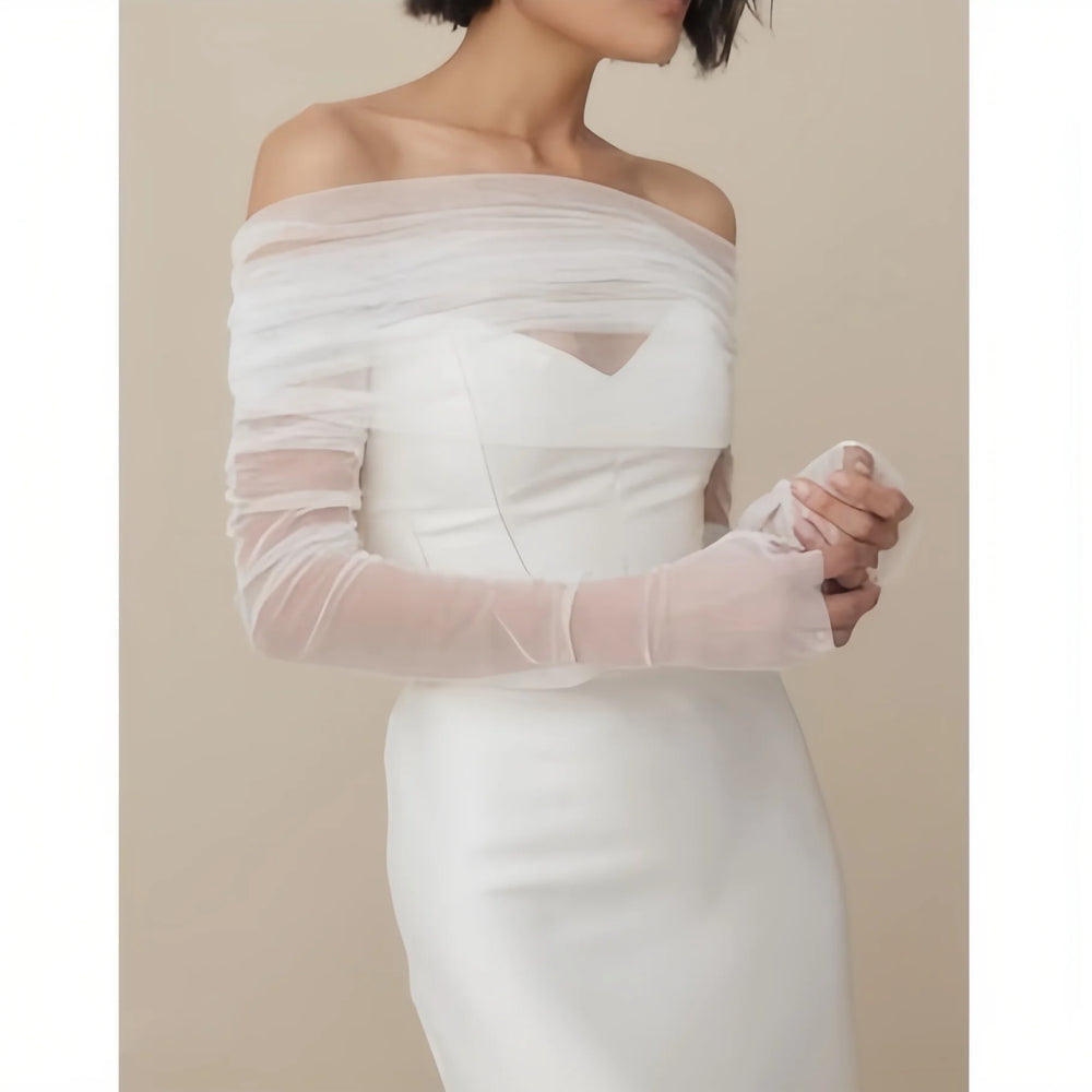 
                      
                        Bride Wrap Detachable Sleeve Transparent  Shoulders Wedding Cover Up
                      
                    